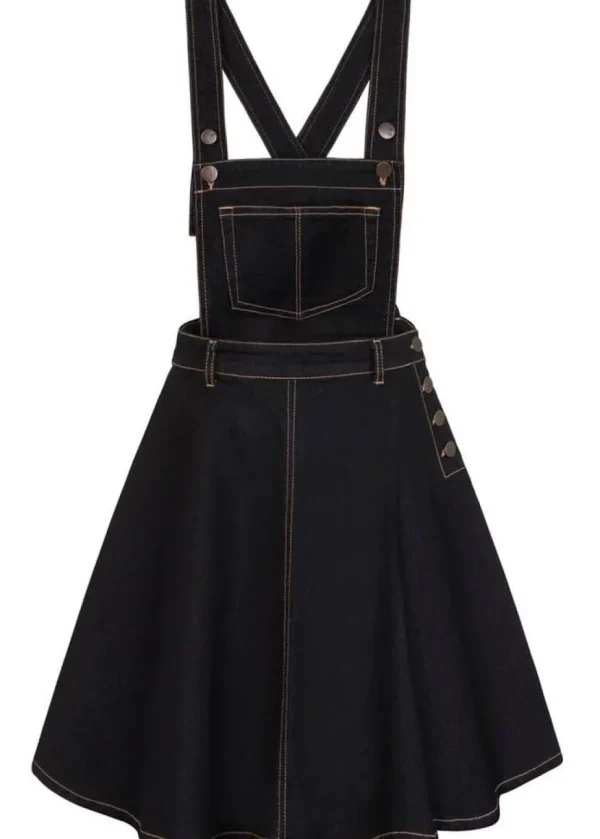 Hell Bunny Dakota 50's Pinafore Swing Dress Navy