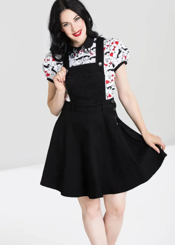 Hell Bunny Dakota 50's Pinafore Swing Dress Black