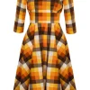 Hell Bunny Darlene Check 50's Swing Dress Multi