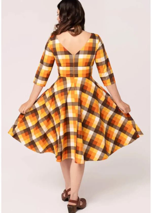 Hell Bunny Darlene Check 50's Swing Dress Multi