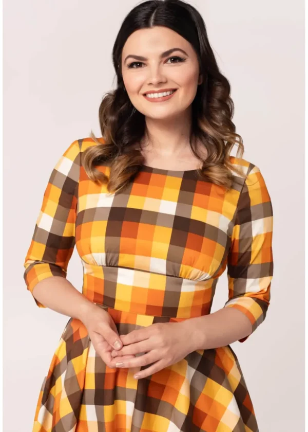 Hell Bunny Darlene Check 50's Swing Dress Multi