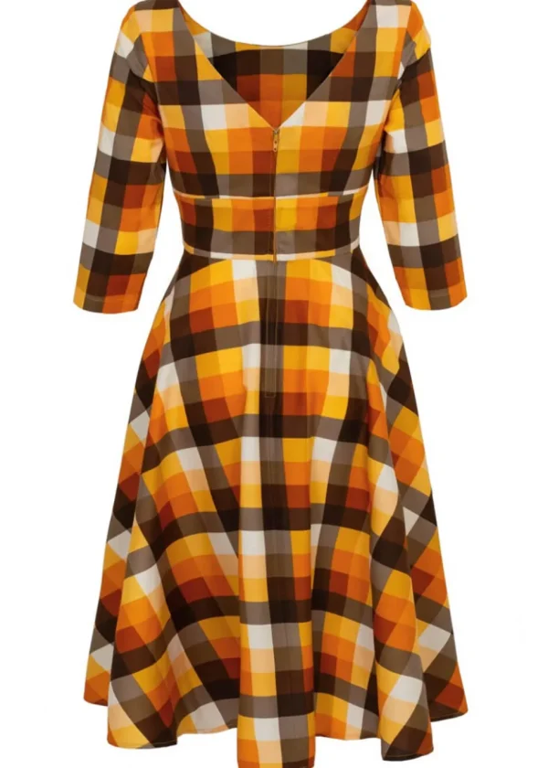 Hell Bunny Darlene Check 50's Swing Dress Multi