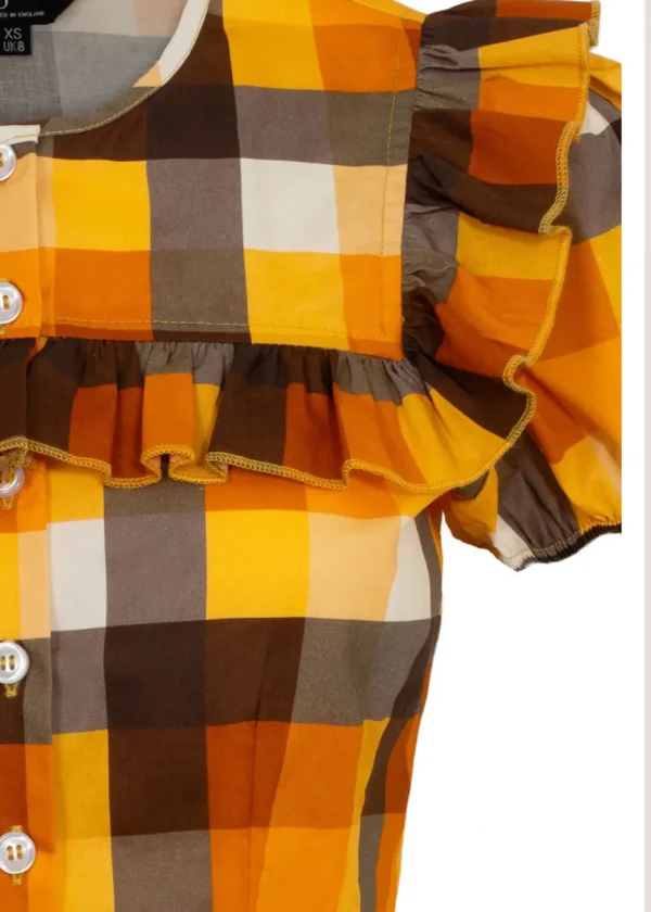 Hell Bunny Darlene 40's Check Blouse Multi