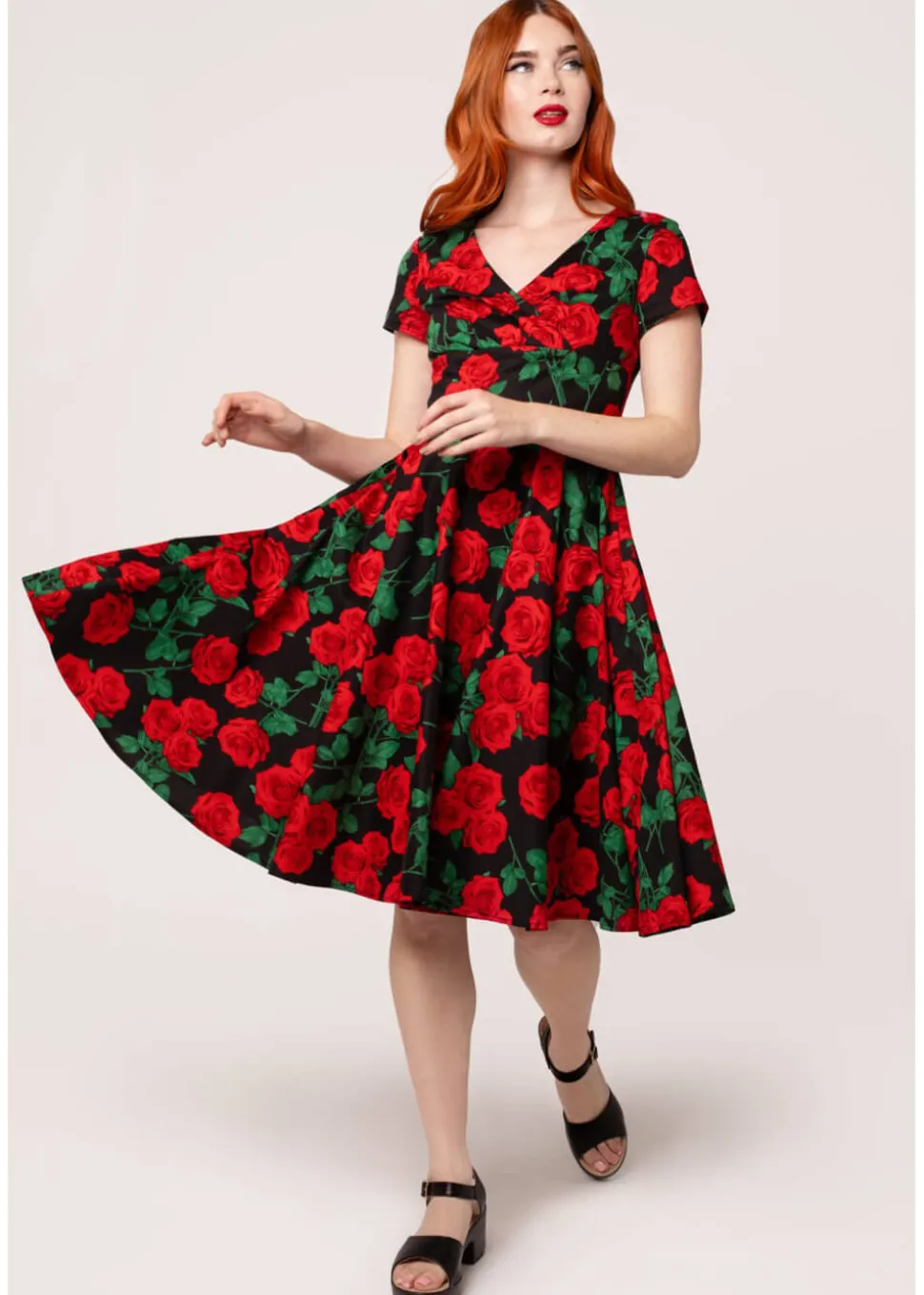 hell_bunny_dolce_vita_ros_3.webp Hell Bunny Dolce Vita Roses 50's Swing Dress Black