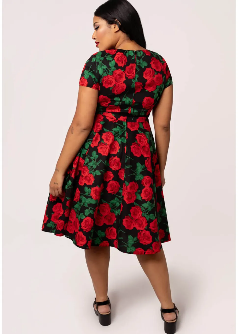 hell_bunny_dolce_vita_ros_9.webp Hell Bunny Dolce Vita Roses 50's Swing Dress Black