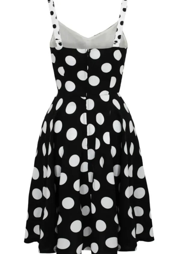 Hell Bunny Dolores Polkadot 40's Swing Dress Black