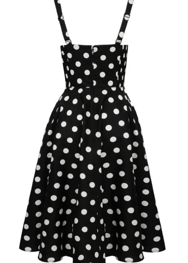 Hell Bunny Domino Polkadot 50's Swing Dress Black