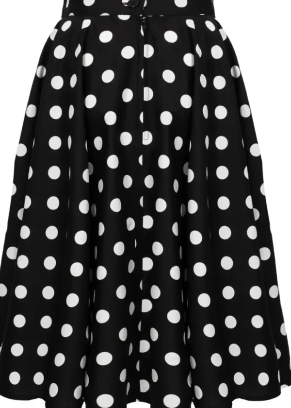 Hell Bunny Domino Polkadot 50's Swing Skirt Black