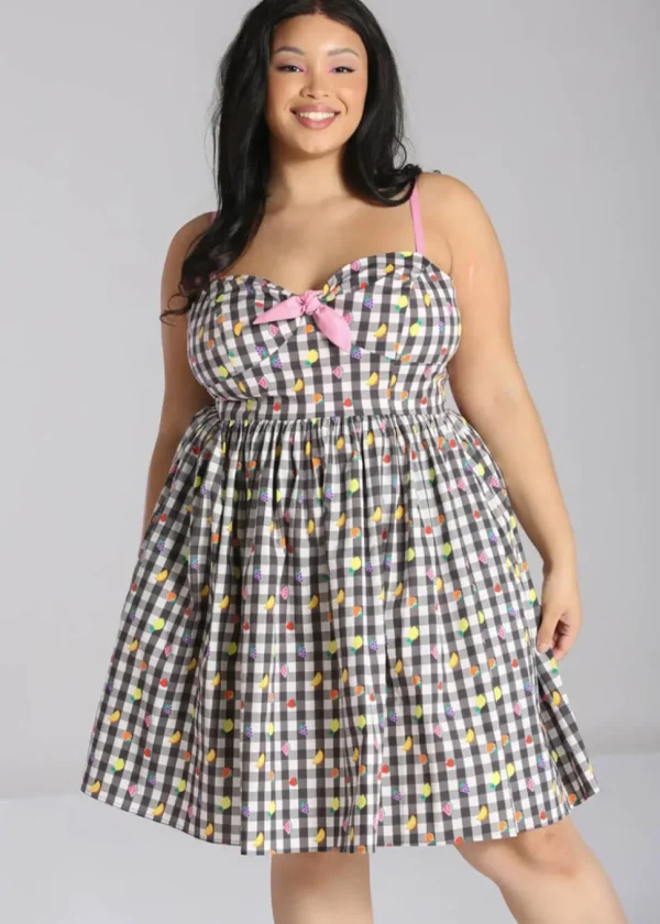 Hell Bunny Fruitylou 50's Swing Dress Black White