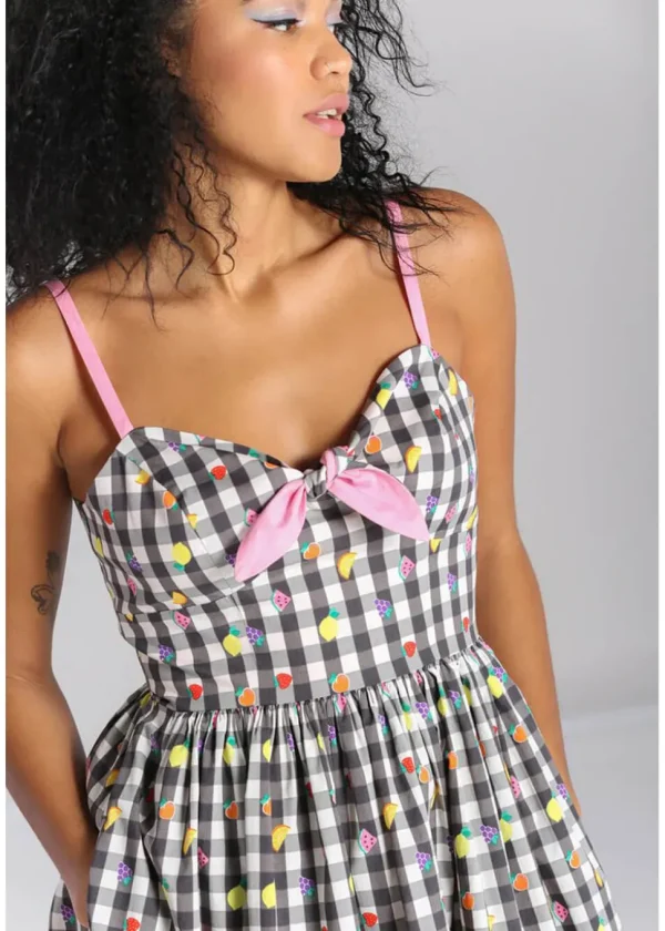 Hell Bunny Fruitylou 50's Swing Dress Black White
