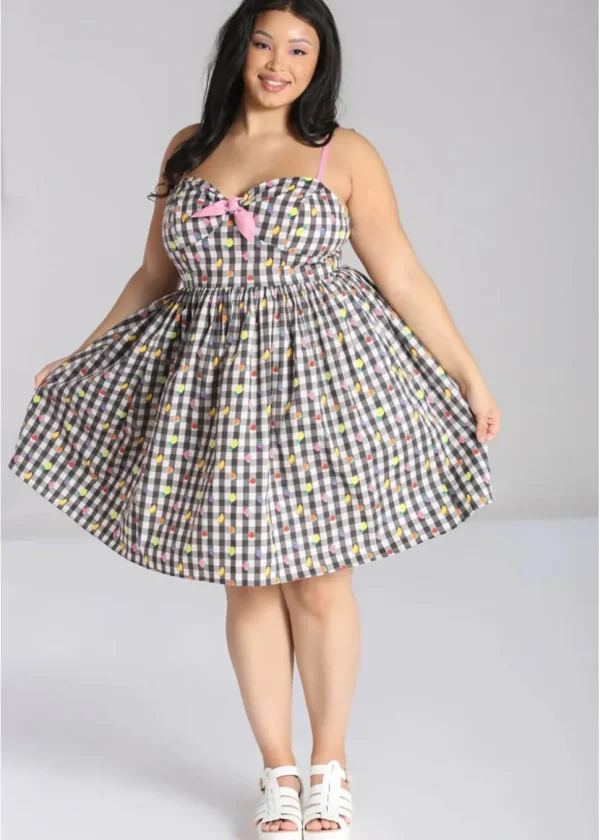 Hell Bunny Fruitylou 50's Swing Dress Black White