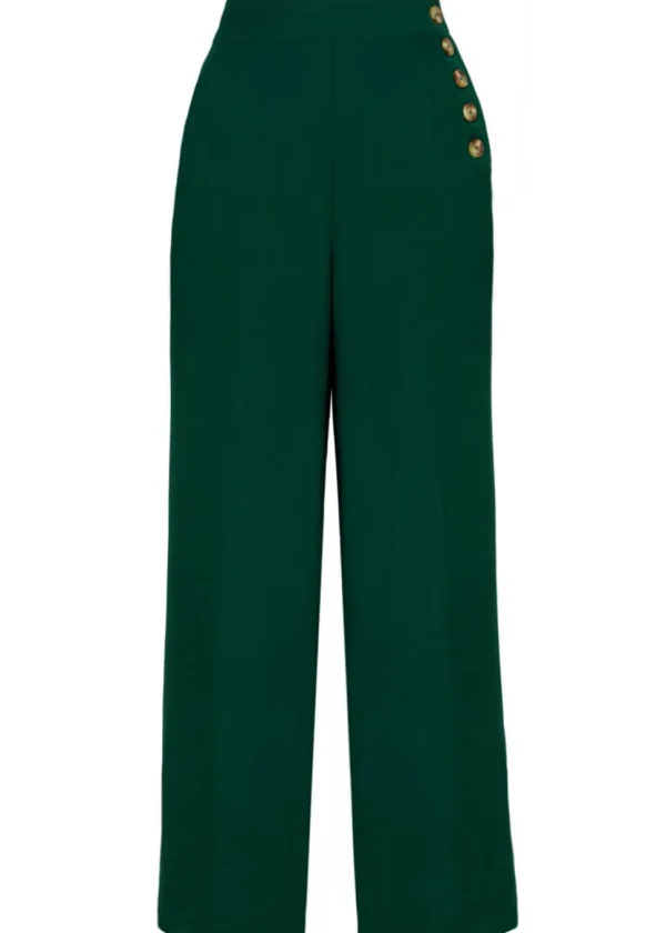 Hell Bunny Ginger 40's Swing Trousers Dark Green