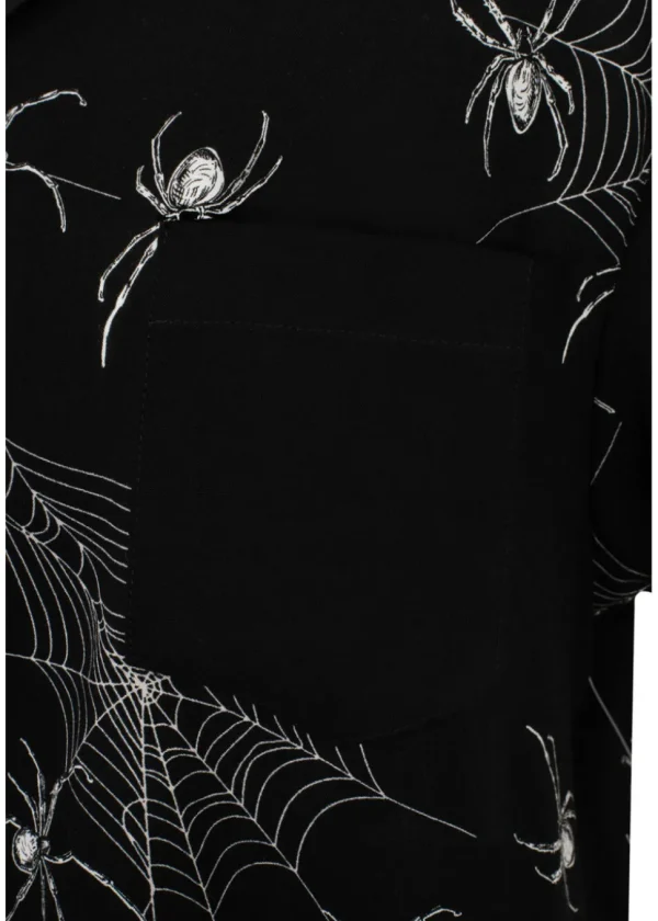 Hell Bunny Grungy Spider 40's Shirt Black