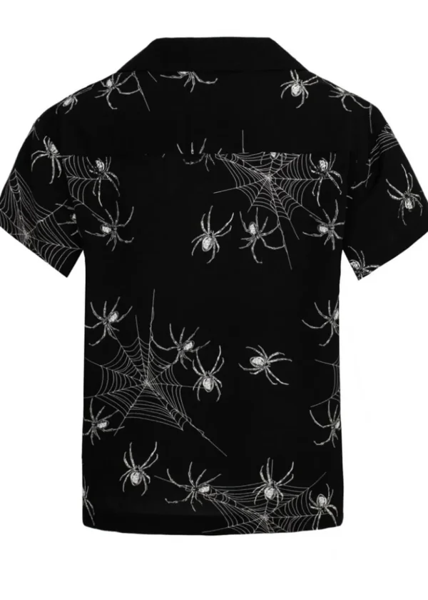 Hell Bunny Grungy Spider 40's Shirt Black