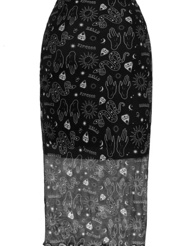 Hell Bunny Hello Goodbye Mesh Ouija 90's Skirt Black