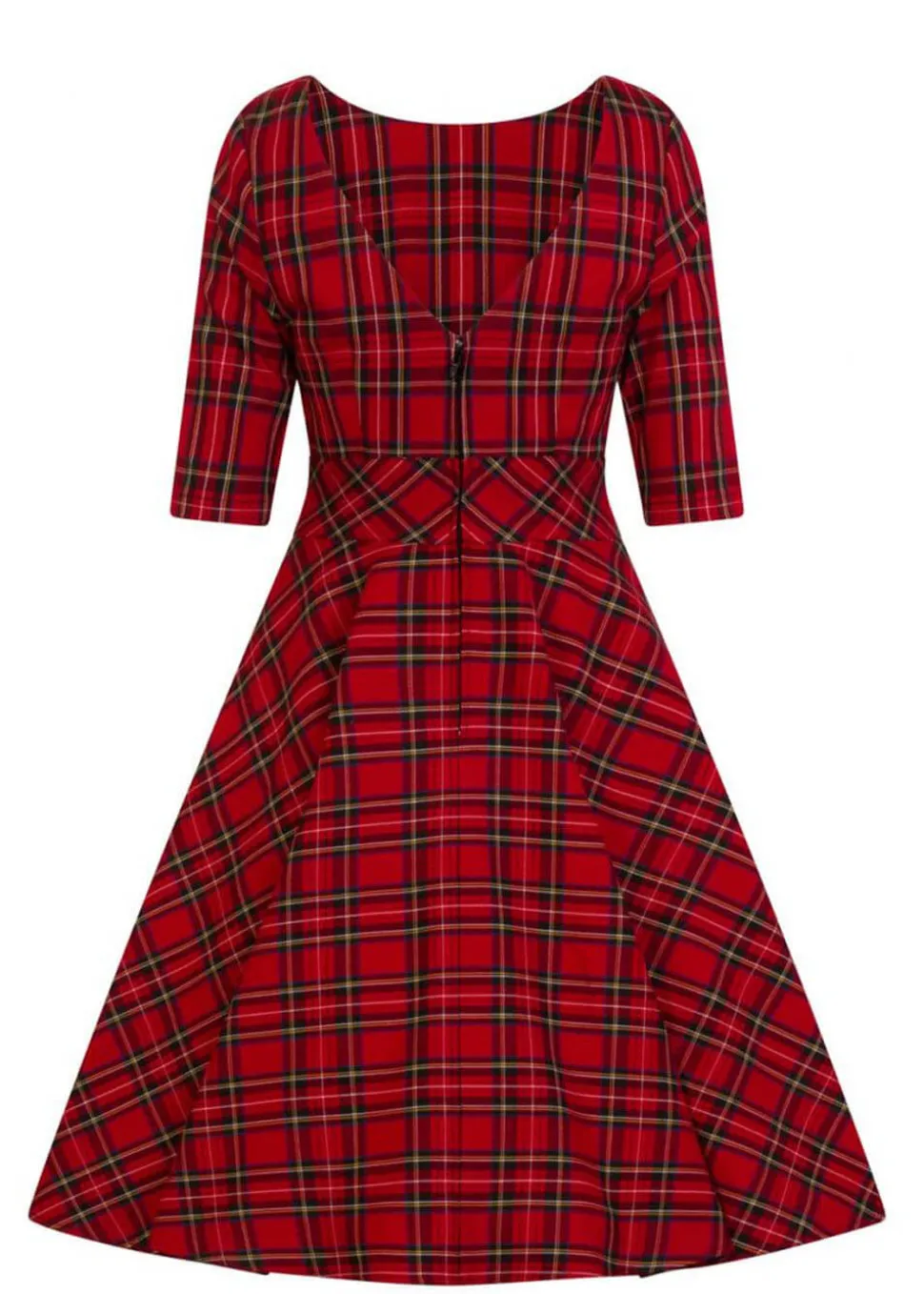 hell_bunny_irvine_tartan__4-1.webp Hell Bunny Irvine Tartan 50's Swing Dress Red