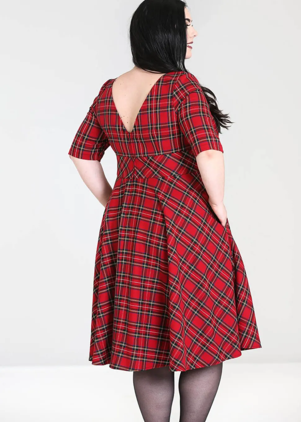 hell_bunny_irvine_tartan__6-1.webp Hell Bunny Irvine Tartan 50's Swing Dress Red