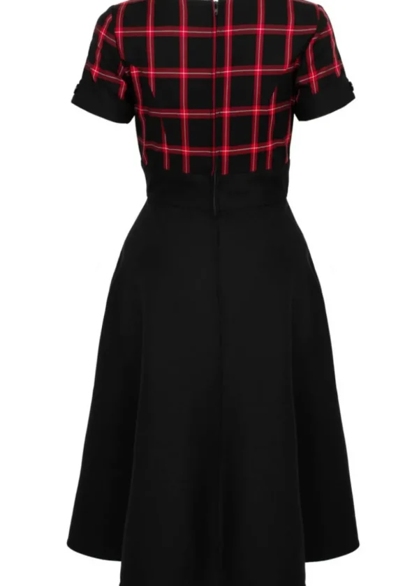 Hell Bunny Janine Tartan 50's Swing Dress Black