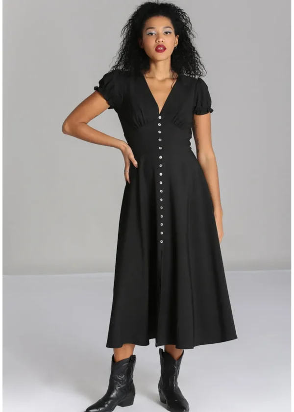 Hell Bunny Jinx 40's A-Line Dress Black
