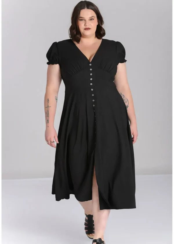 Hell Bunny Jinx 40's A-Line Dress Black