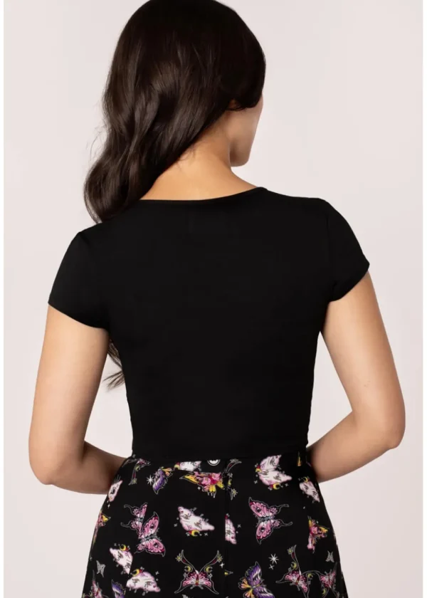 Hell Bunny Kocho Butterfly Top Black