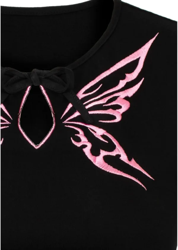 Hell Bunny Kocho Butterfly Top Black