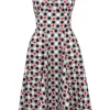 Hell Bunny Leonie Gingham Hearts 50's Swing Dress Black White