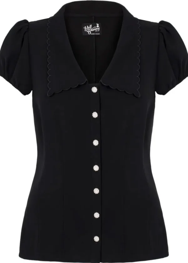 Hell Bunny Maddy 40's Blouse Black