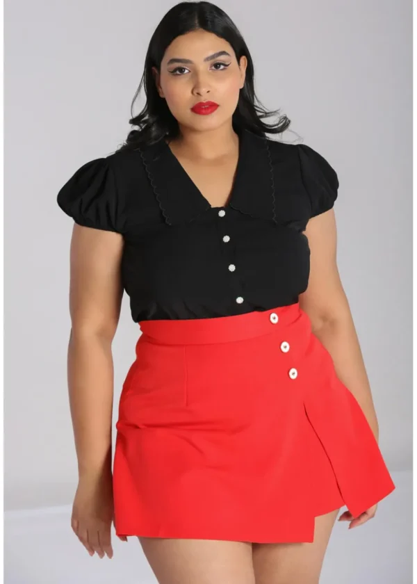 Hell Bunny Maddy 40's Blouse Black