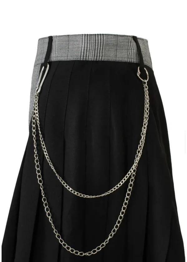 Hell Bunny Mina Tartan 60's Mini Skirt Grey
