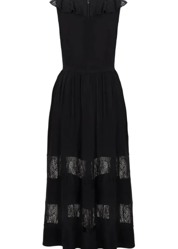 Hell Bunny Mortem Lace 70's Maxi Dress Black