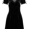 Hell Bunny Mourning Velvet 60's A-Line Dress Black