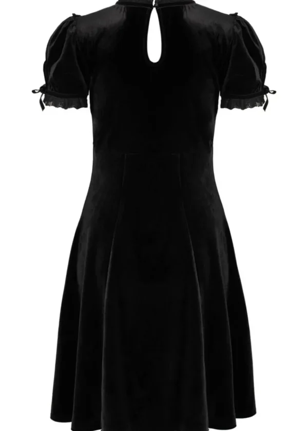 Hell Bunny Mourning Velvet 60's A-Line Dress Black