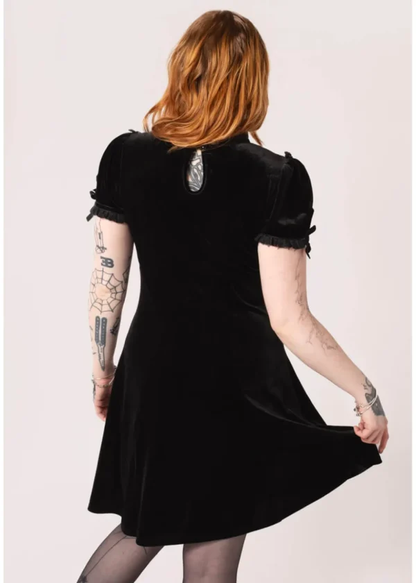 Hell Bunny Mourning Velvet 60's A-Line Dress Black