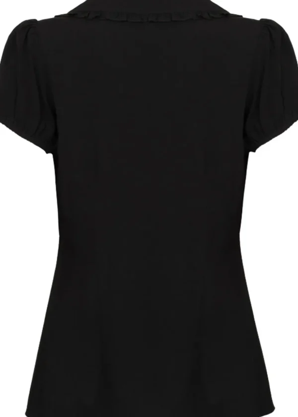 Hell Bunny Natura Mushroom 40's Blouse Black