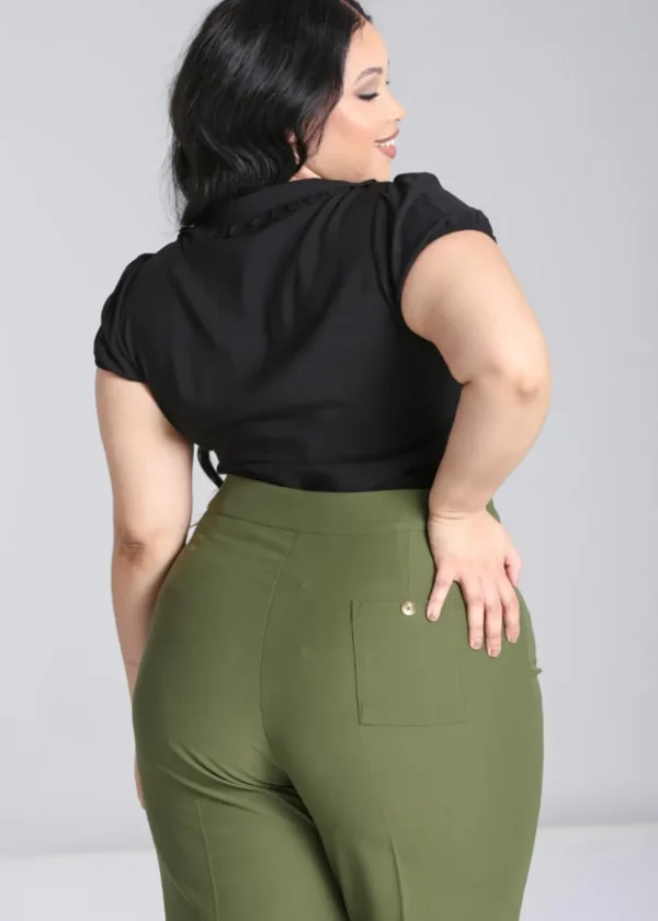 Hell Bunny Natura Mushroom 40's Blouse Black