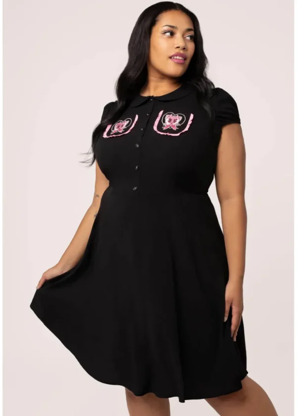 Hell Bunny Not Into You Hellcat 40's Dress Black