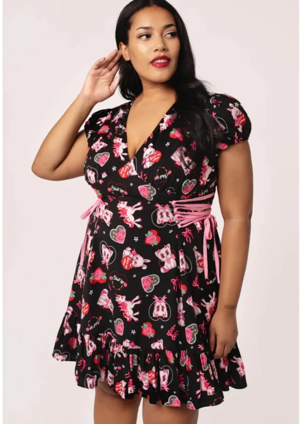 Hell Bunny Not Into You Hellcat 60's Short Dress Black