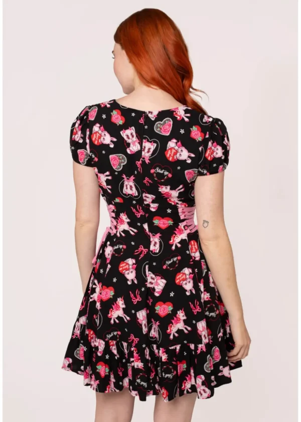 Hell Bunny Not Into You Hellcat 60's Short Dress Black