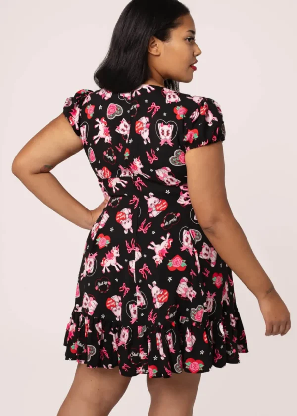 Hell Bunny Not Into You Hellcat 60's Short Dress Black