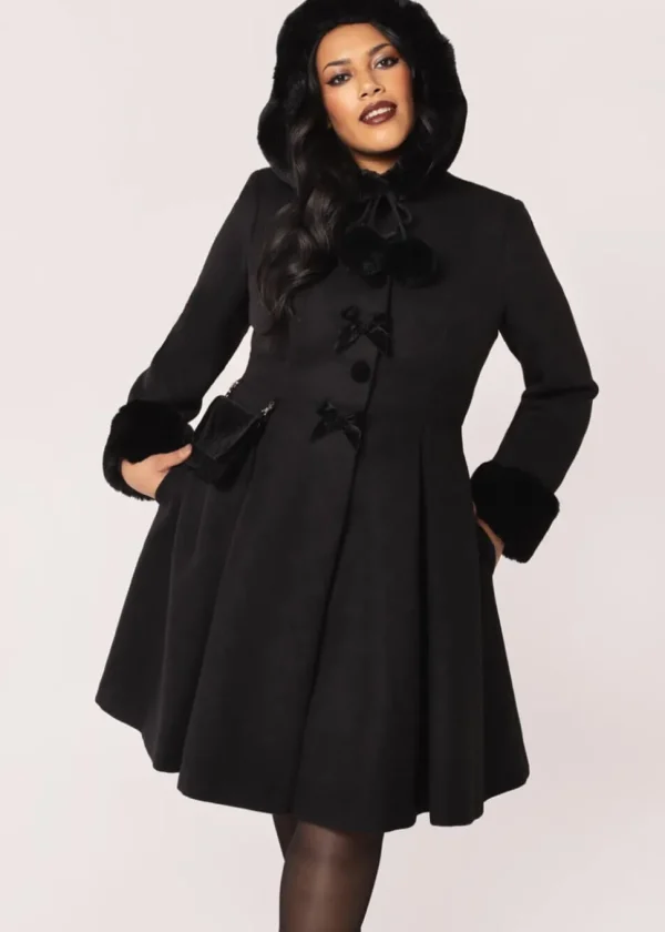 Hell Bunny Oita 40's Coat Black