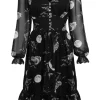 Hell Bunny Over The Moon Bats 40's Dress Black