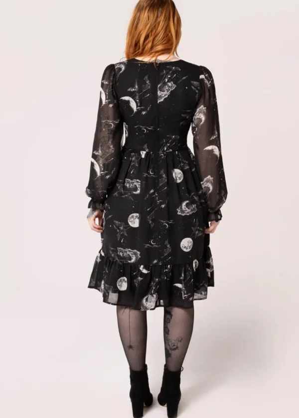 Hell Bunny Over The Moon Bats 40's Dress Black