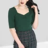 Hell Bunny Philippa 50's Top Dark Green