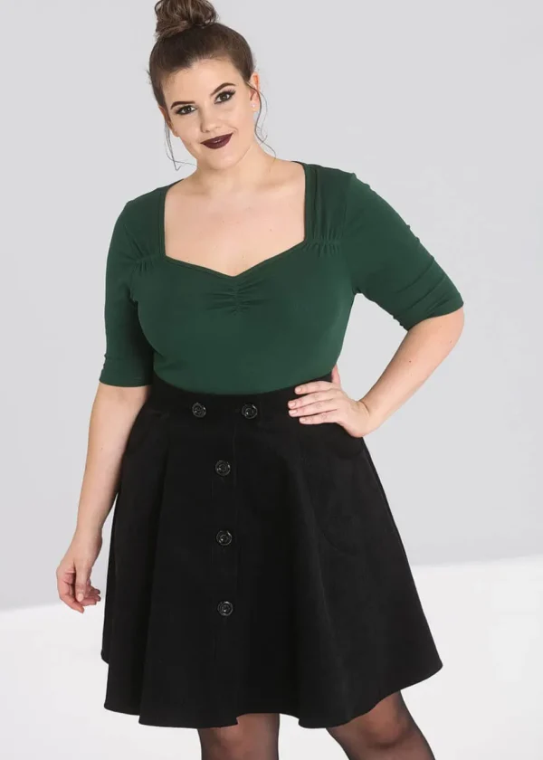Hell Bunny Philippa 50's Top Dark Green