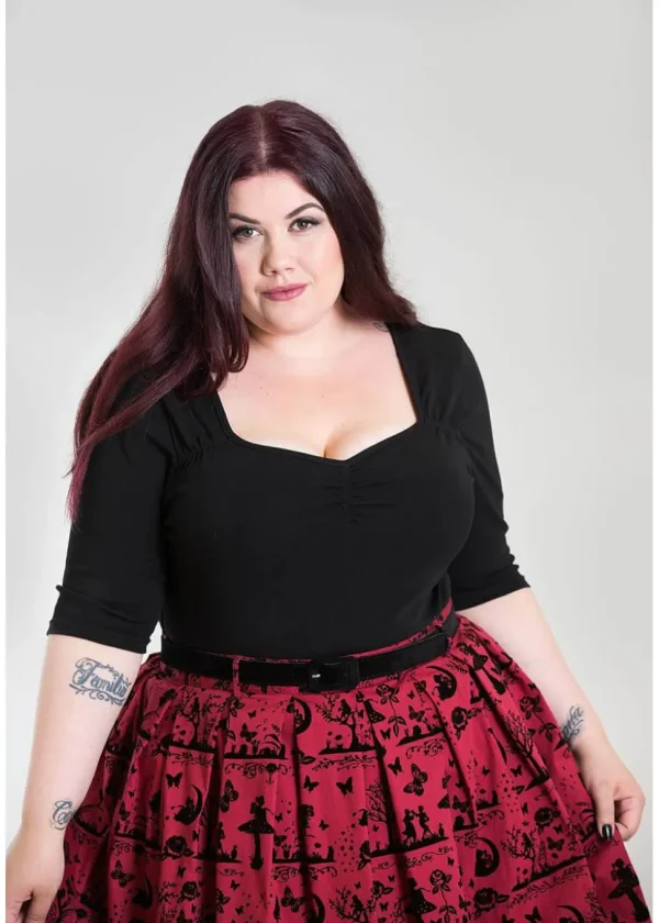 Hell Bunny Philippa 50's Top Black