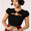 Hell Bunny Priscilla 50's Top Black