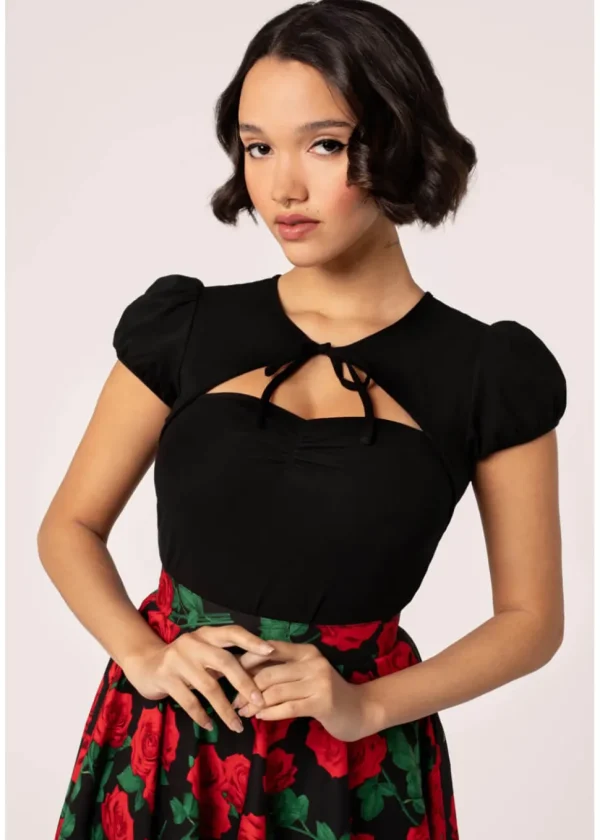 Hell Bunny Priscilla 50's Top Black