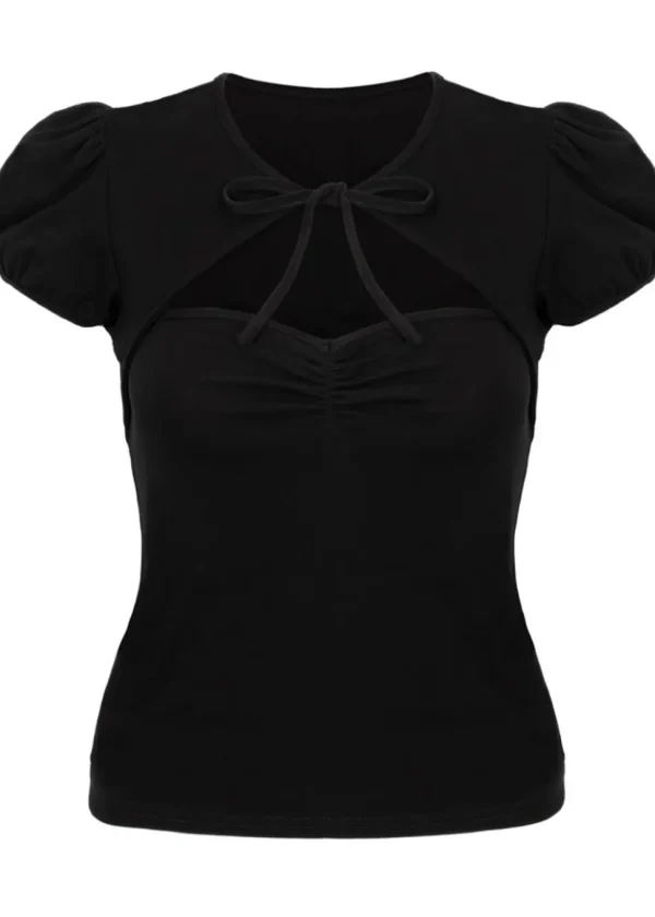 Hell Bunny Priscilla 50's Top Black