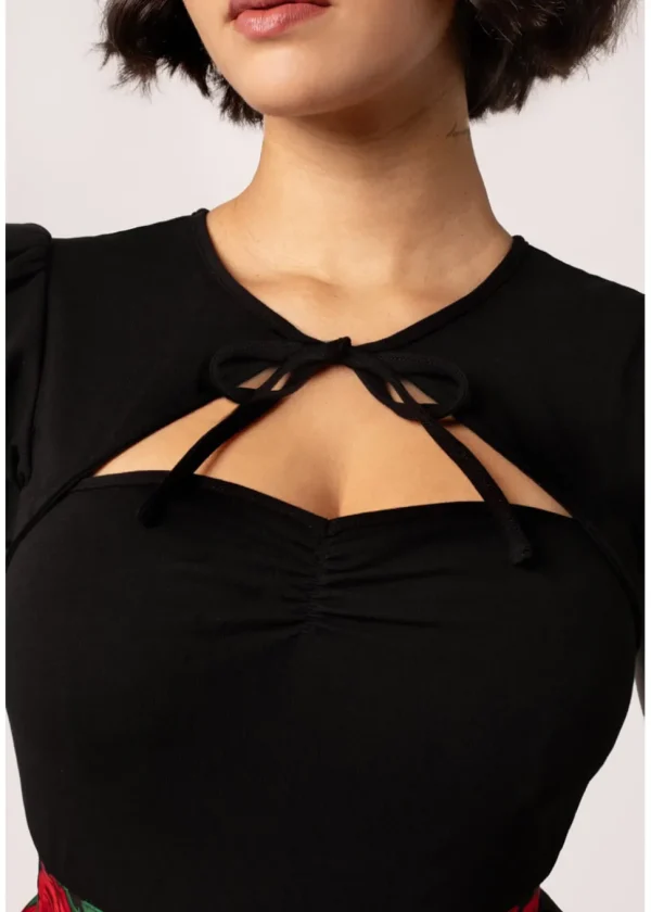 Hell Bunny Priscilla 50's Top Black